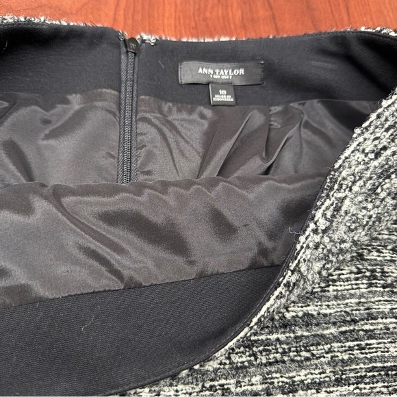 Ann Taylor Tweed Pencil Skirt Black Wool Blend Mixed Media Women’s Size 10 - Picture 7 of 7